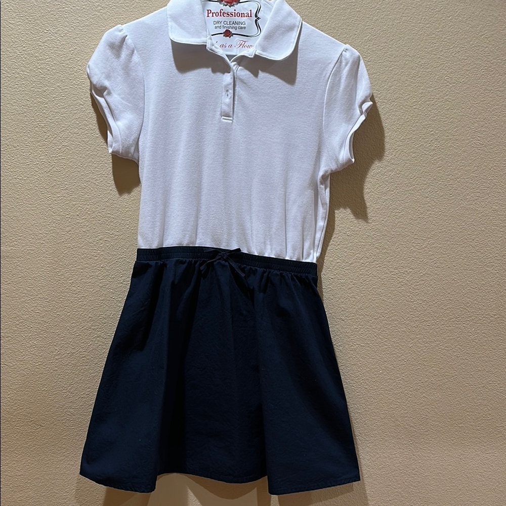 White and Navy Polo Dress